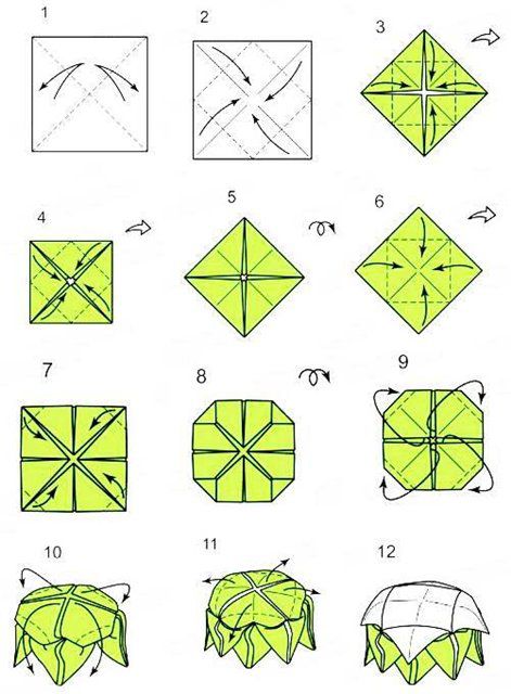 Уроки-схемы оригами из бумаги цветы