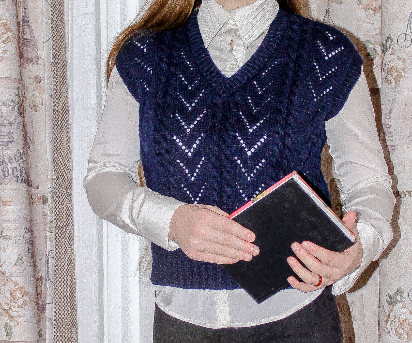 спицами тёмно жилет шерсти женский knitted для vest девочки buy заказ вязание купить женщин подарок вязаные синий вязаный женщине вещи