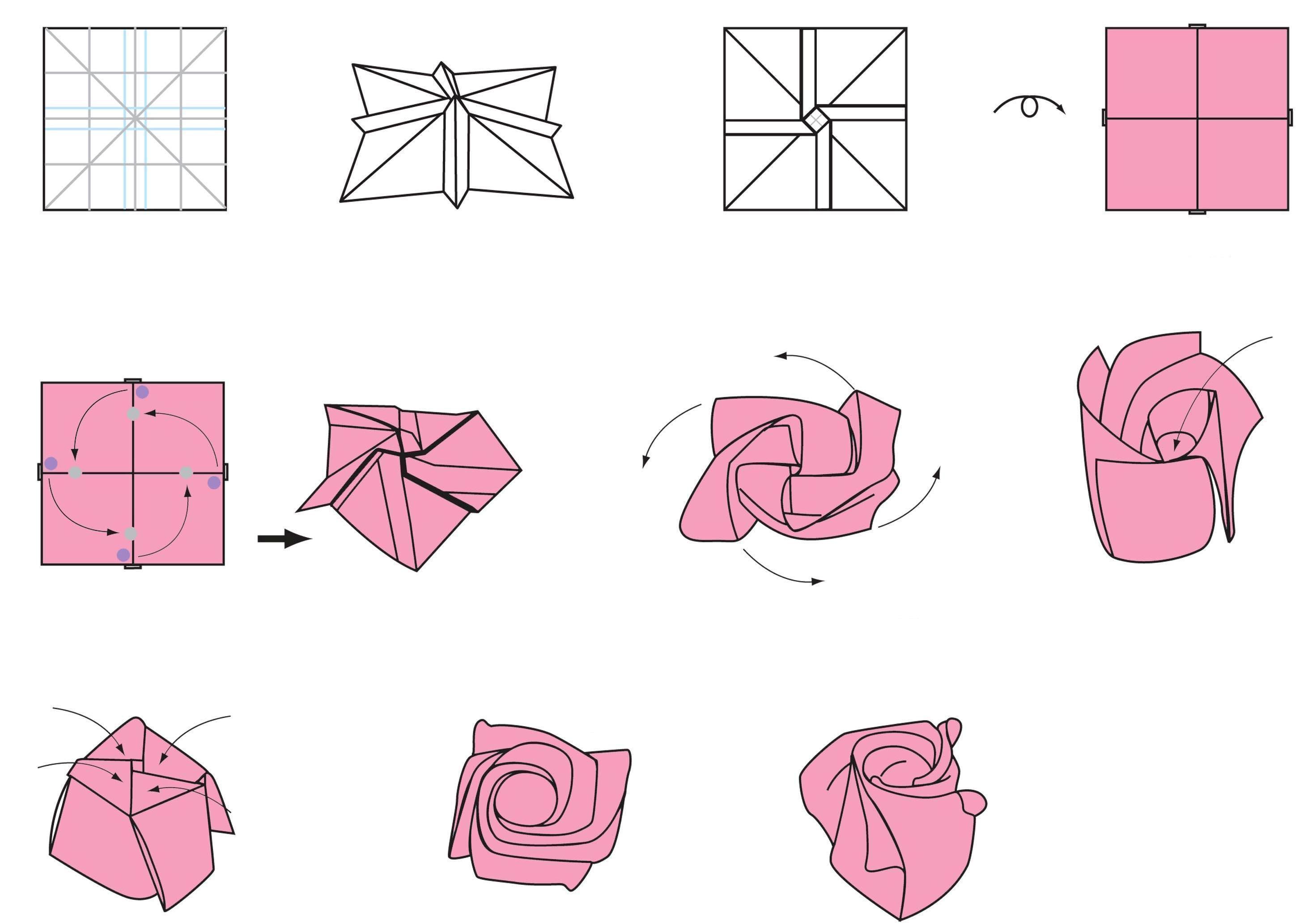 Как сделать розу из бумаги оригами