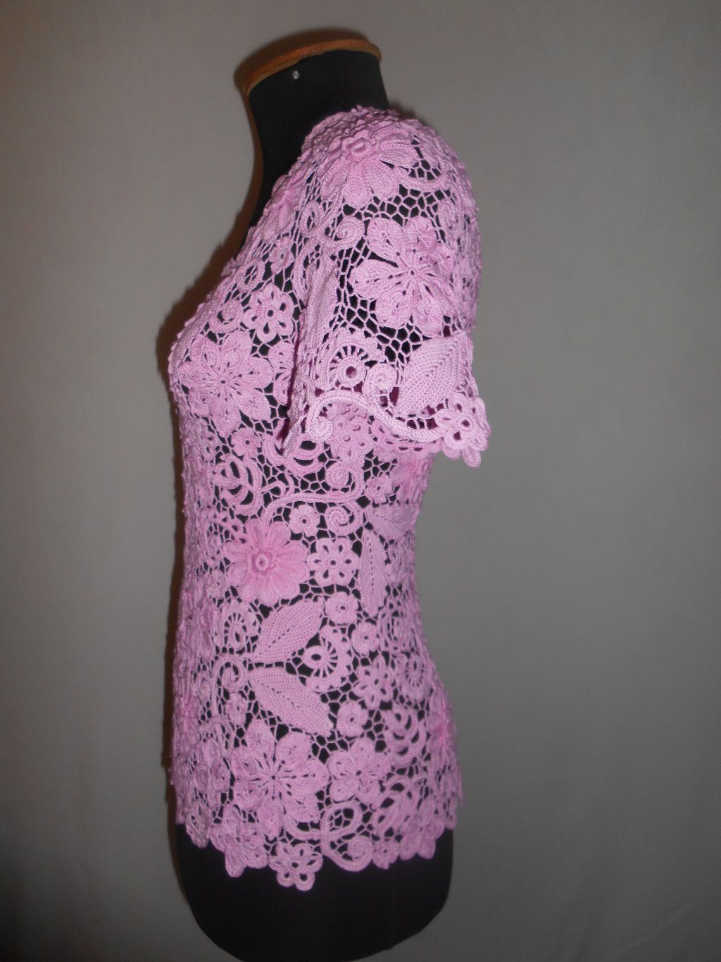 девушек крючком розовая вязаная кружевная ирландское для кружево кофта женская летняя