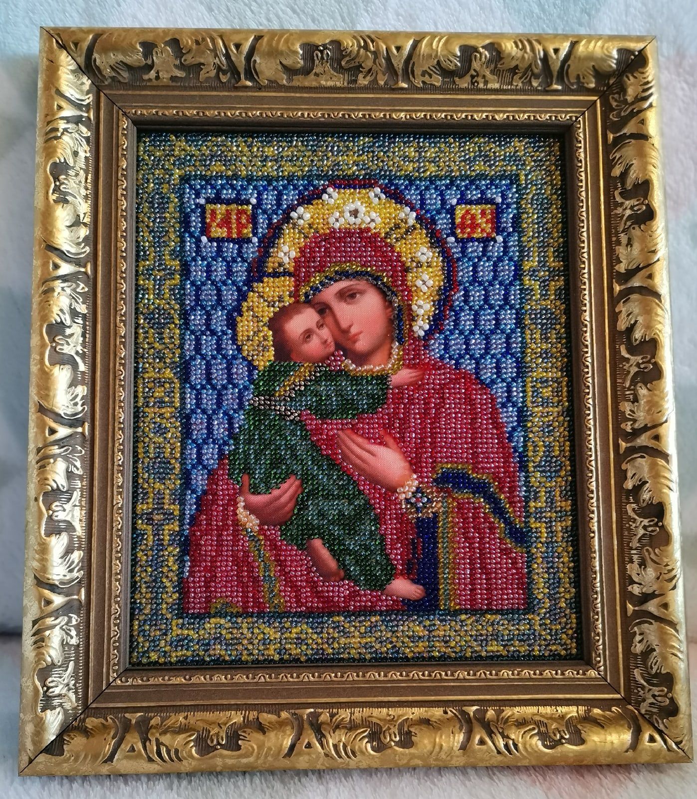ручнаяработа божией подарок матери дома работа бисером ручная для вышивка святые икона образ ручной работы вышивкабисером
