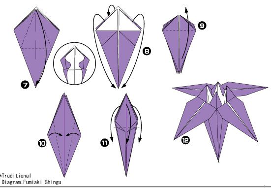 Схема оригами тюльпан