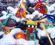 ёлочные игрушки деревянные