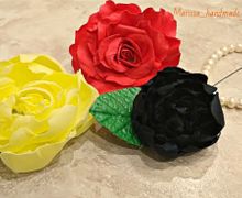 Роза и пионы из фоамирана