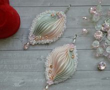 Серьги Шибори ручной работы