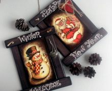 Новогодние подвески ручной работы.