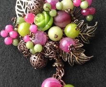 Брошь из агата "Летний букет"