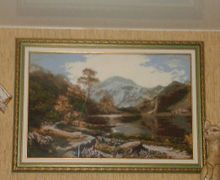 вышитая картина Озеро в горах