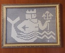 Картина Водолей вязанная