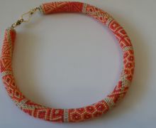 Жгут-колье из бисера "Апельсиновая нежность"