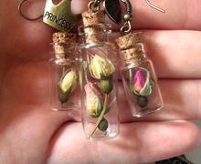 Комплект украшений "Баночки-бутылочки". Серьги и кулон.