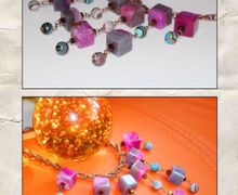 Колье из розового агата