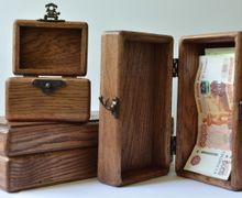 Шкатулки из цельно дуба (для денег,эфирных масел, чая, кофе, украшений и косметики)