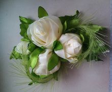 Брошь/ Заколка. "Белый букет"