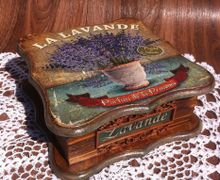 Шкатулка из сосны "Лаванда"