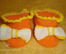 вязаные пинетки ручной работы для девочки 