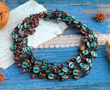 Пушистое колье под шейку "Монетки"