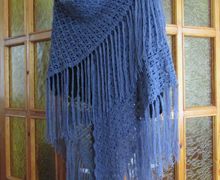 Шаль Серый ажур