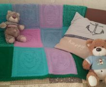 Детский плед, вязание спицами