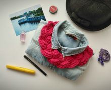 Стильное колье из трикотажной пряжи