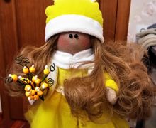 Интерьерная текстильная кукла