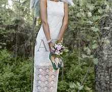 Платье двойное, трикотажное Gabriel с верхним платьем из гипюра