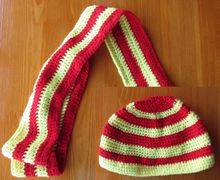 Шарф и шапка в цветах Гриффиндор