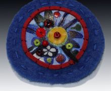 Брошь бохо синяя букет 1