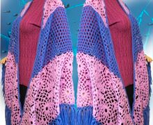 Вязаная теплая шаль.