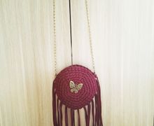 Круглая сумка марсала