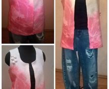 Жилет валяный "Розовый мрамор"