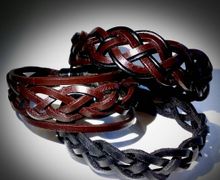 Мужской браслет "плетёнка" из натуральной кожи