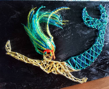 Русалка в технике стринг-арт