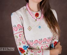 Женское платье из рогожки "Маки"