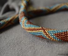 Бисерное колье "Багровая осень"