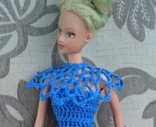 Синее платье для Барби