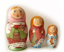 Матрёшка 3 местная "Пословицы"