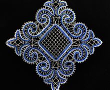 Салфетка, плетеная на коклюшках "Зимняя ночь"