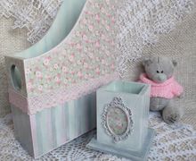 Набор журнальница и карандашница в стиле Тильда