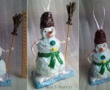 Новогодняя елочная игрушка «Снеговик».