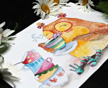 Акварельная сова в раме