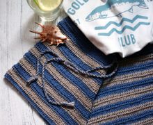 Шорты в сине-серую полоску