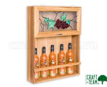 Винная полка из дуба с витражом Тиффани