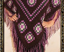 Пончо вязаное крючком.