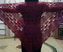 шаль бордовая