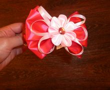 ободок с бантиком в технике канзаши (на заказ)