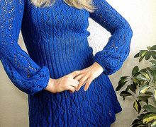 Вязаное платье " Ультрамарин "