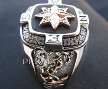 Серебряный перстень роза ветров