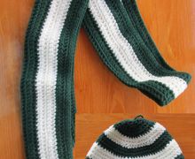 Шарф и шапка в цветах факультета Слизерин