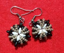 Серьги  " Черное/белое"